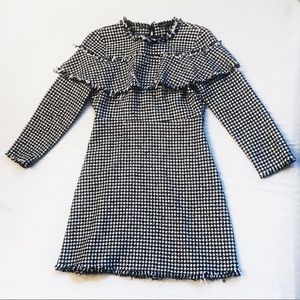 Zara Women Black and White Print Dress Small